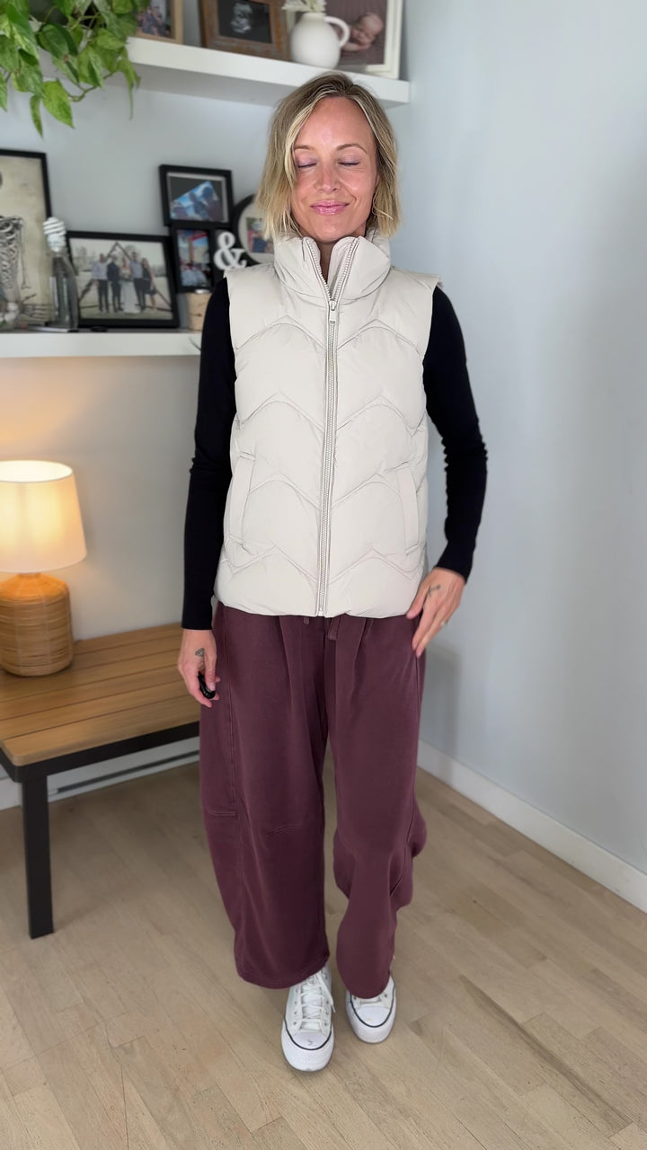 ONLY Power Puffer Vest- SILVER LINING