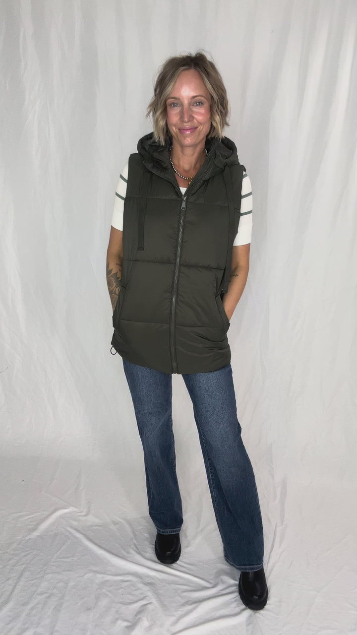 Chleo Classic Ribbed Striped Henley 1/2 Sleeve- SPRUCE-FINAL SALE