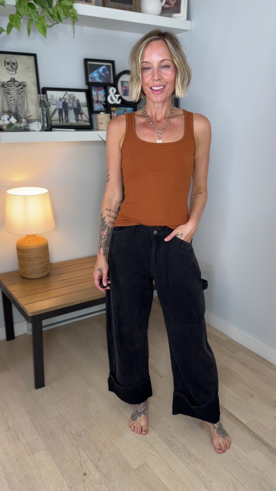 Blythe Washed Barrel Pant- ASH BLACK