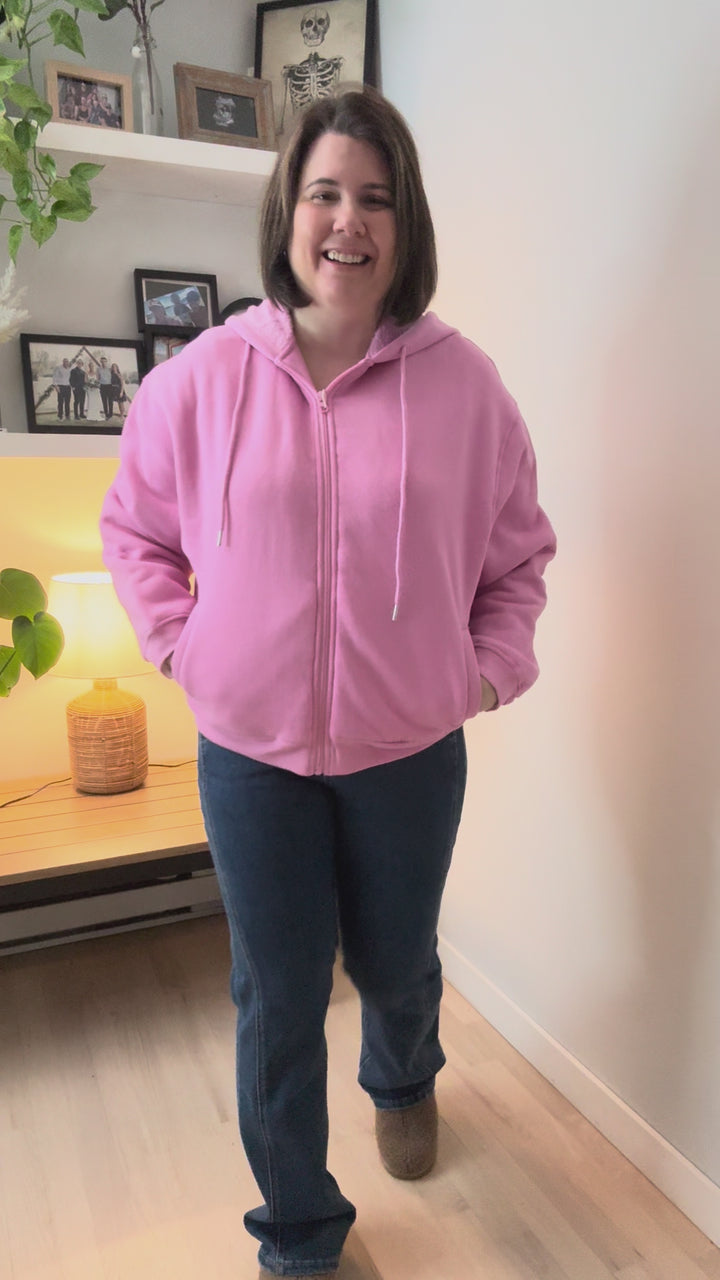 Baillie Premium Cloud Fleece Zip Hoodie- PINK