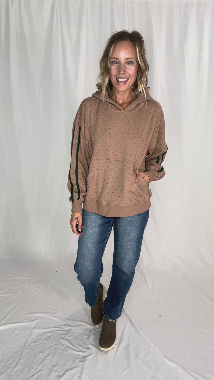 Poppins Floral Hoodie- TOFFEE
