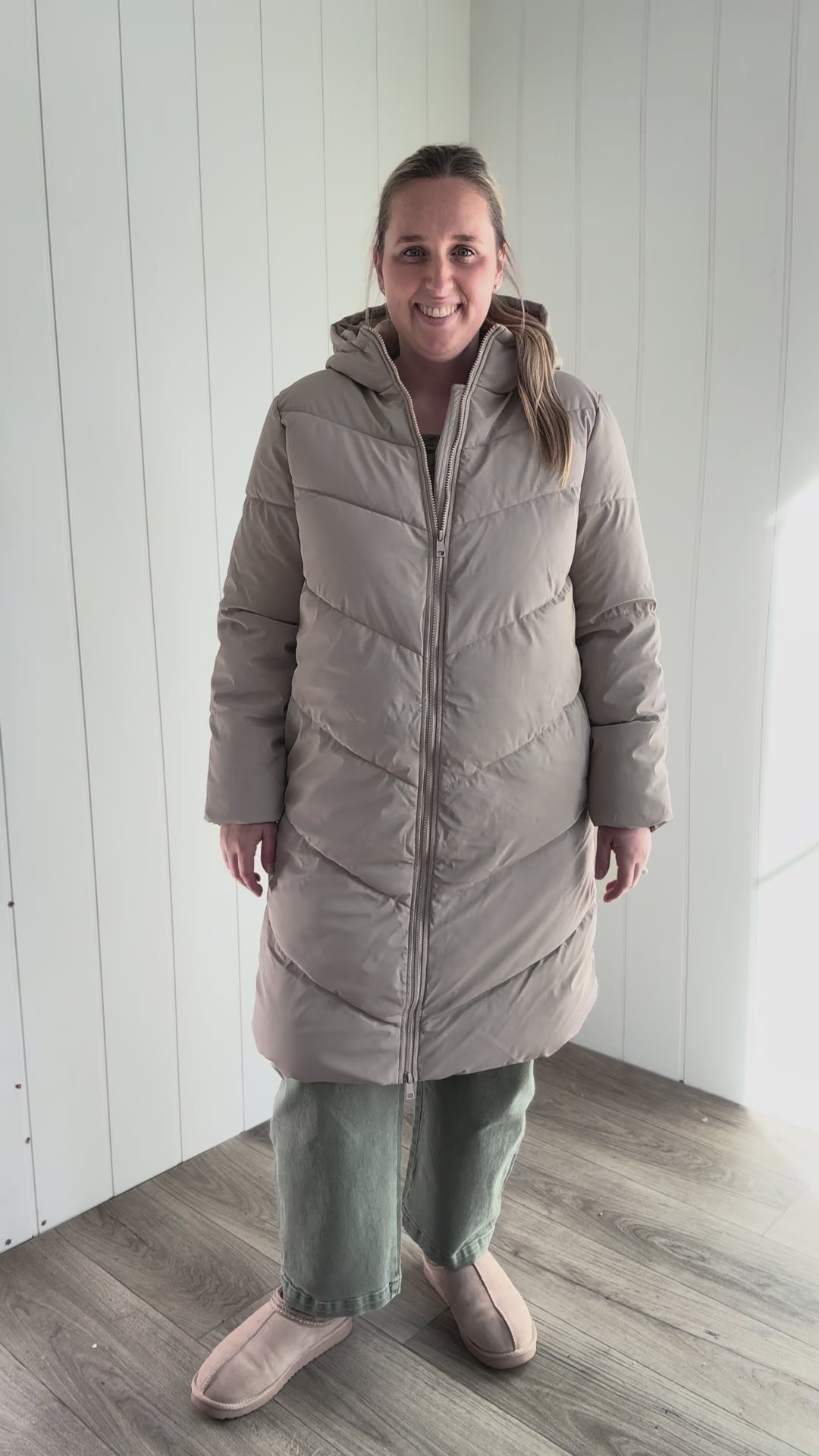 ONLY Rikka Water Repellant Puffer Coat- COOL TAUPE