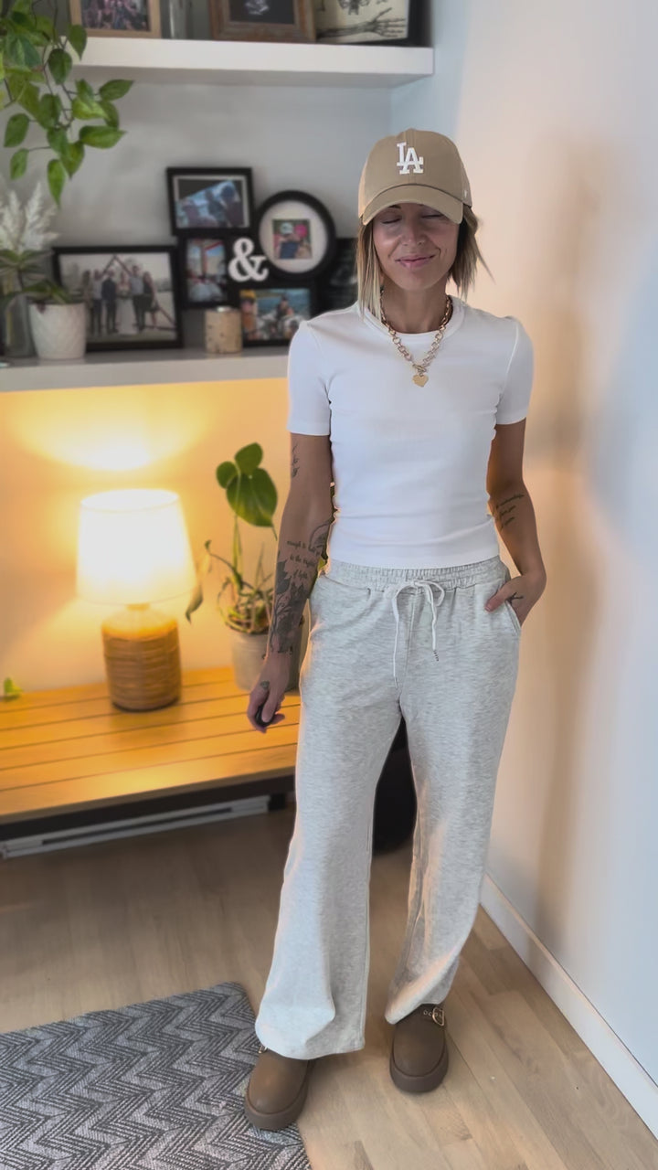 Bliss Brushed Fleece Lounge Pants- GREY