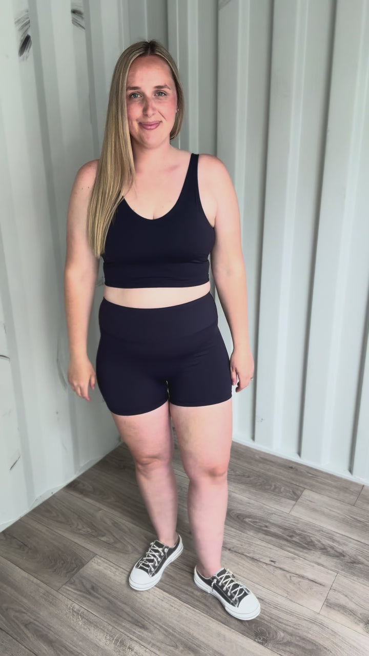 Faith Aligned Perfomance Cropped Tank Top- NAVY