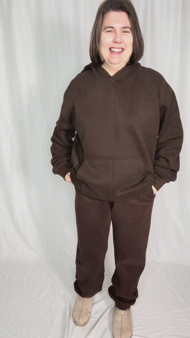 Dami Cloud Fleece Sweatpants- DARK BROWN