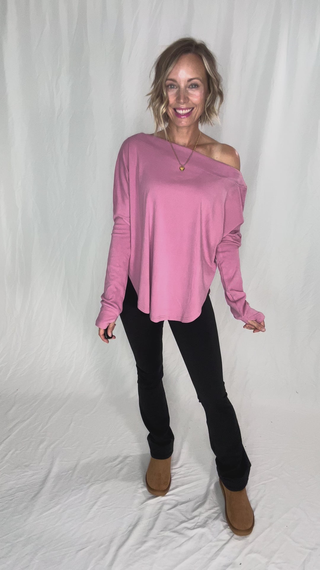Zoey Microfleece Long Sleeve- MAUVY PINK