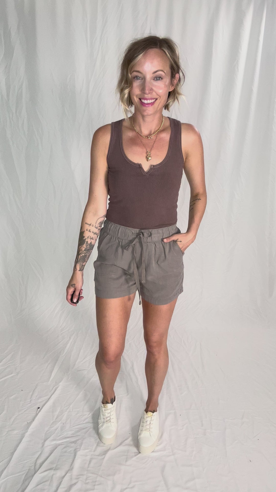 Jennifer Classic Ribbed Basic Tank Top- CHOCO-FINAL SALE