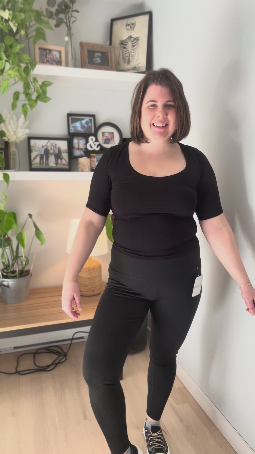 Natalia 1/2 Sleeve Jersey Knit Top- BLACK