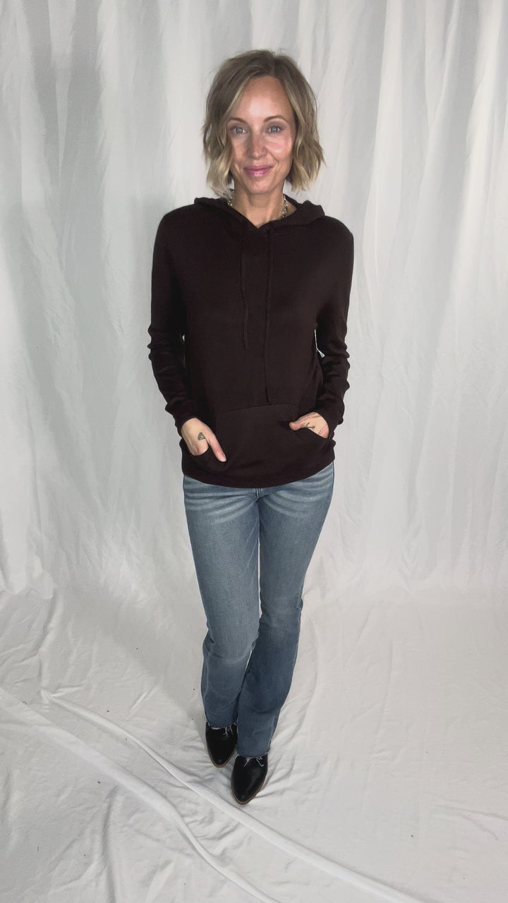 Spruceton Hooded Sweater- BROWN