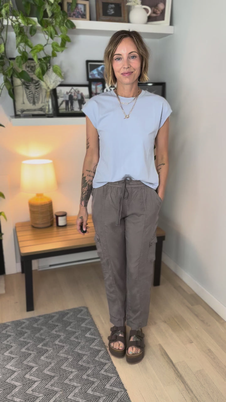 Normad Drawstring Cargo Jogger- EARTH GREY