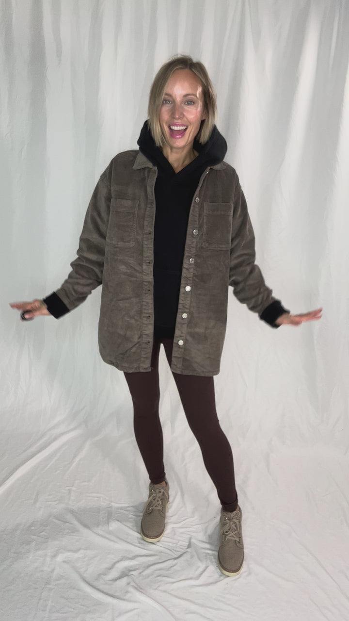 Noisy May Alva Corduroy Shacket- MOREL-FINAL SALE