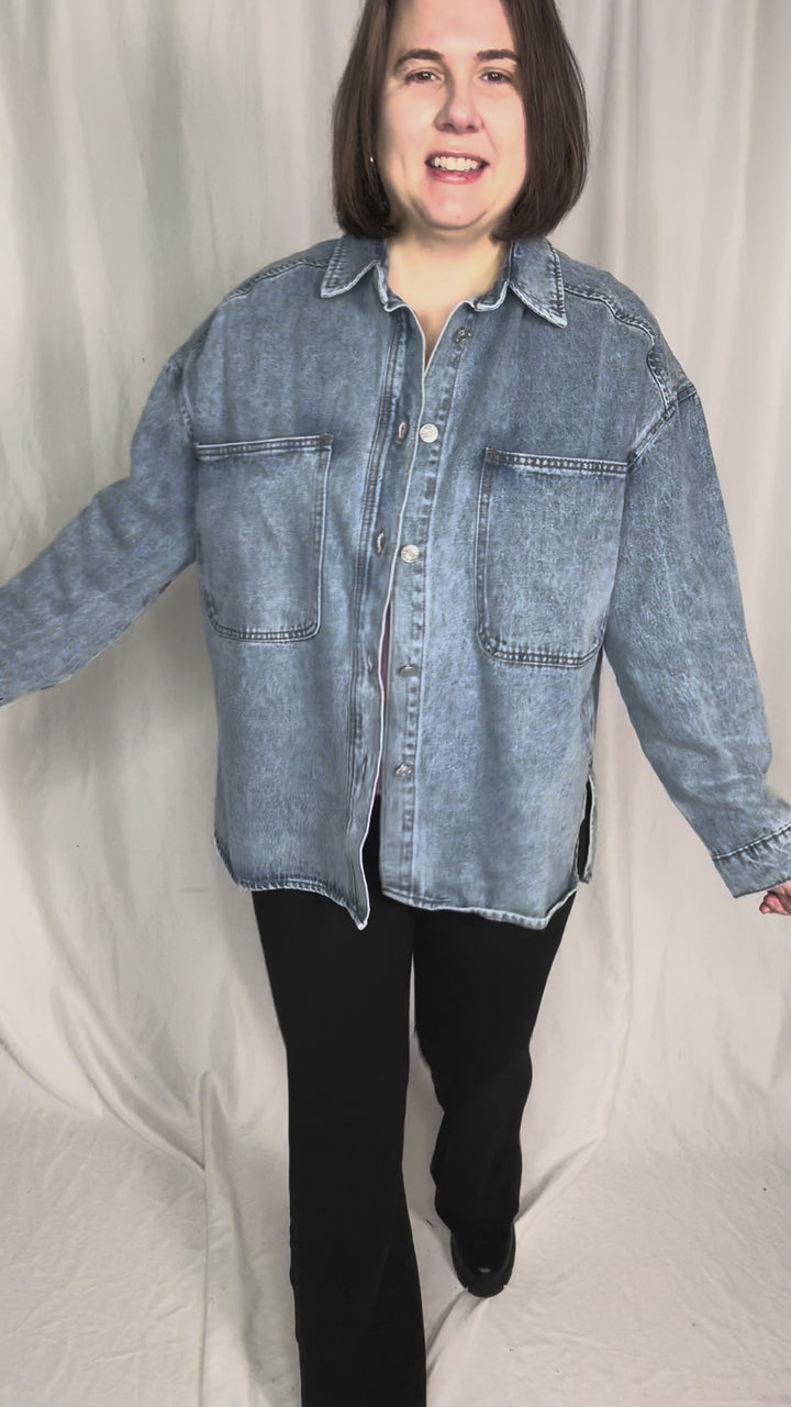 Sloane Denim Shacket- WASHED DENIM-FINAL SALE