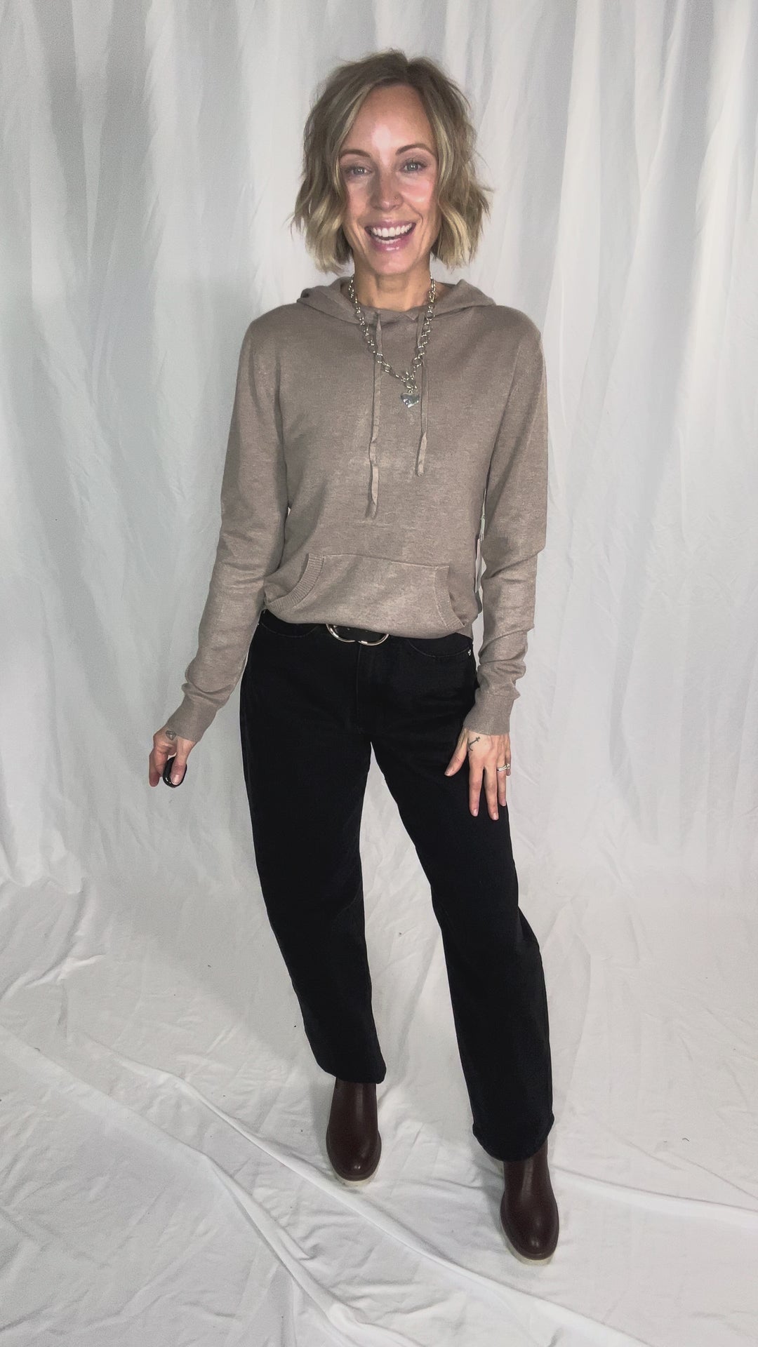 Spruceton Hooded Sweater- CAMEL