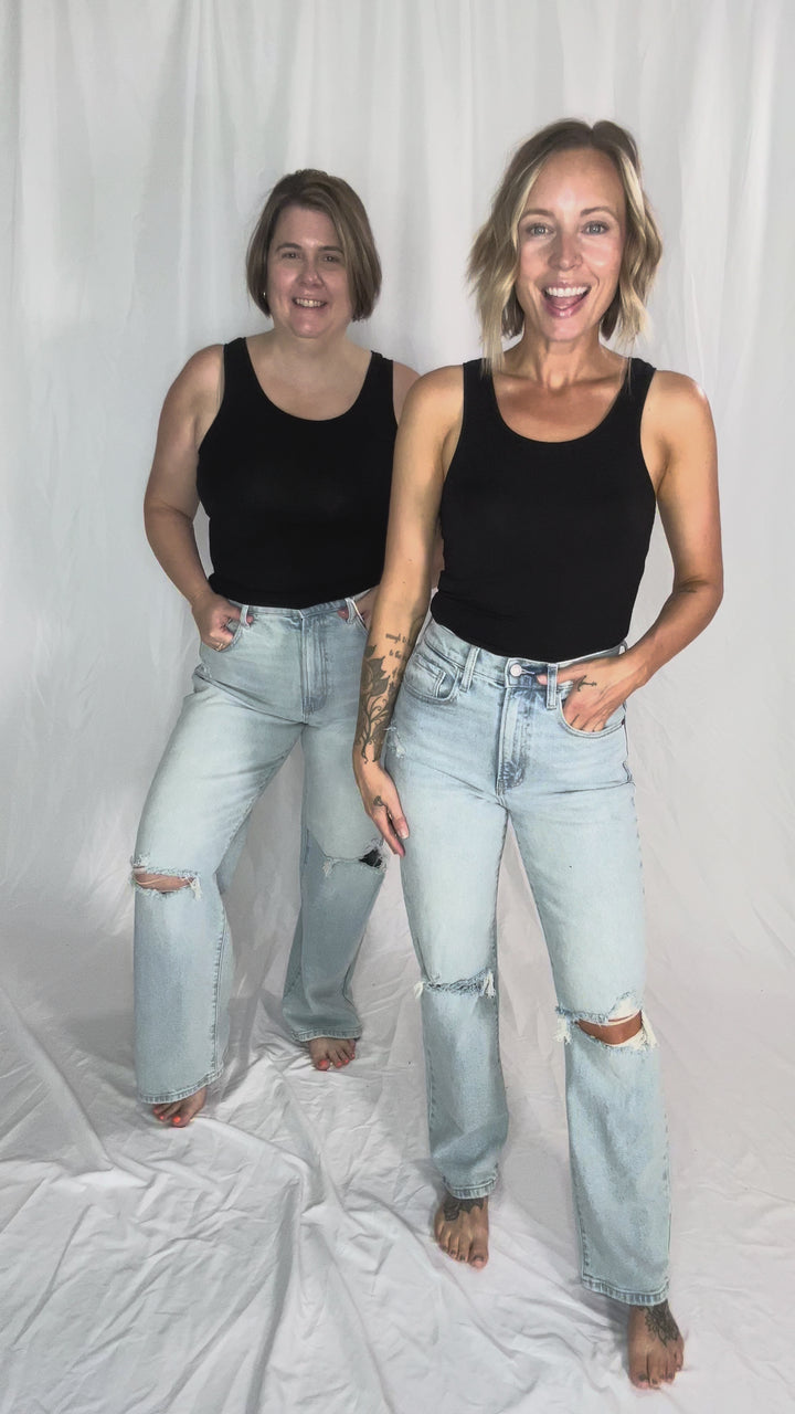 CELLO Kamron Super High Rise Dad Jean- LIGHT WASH-FINAL SALE