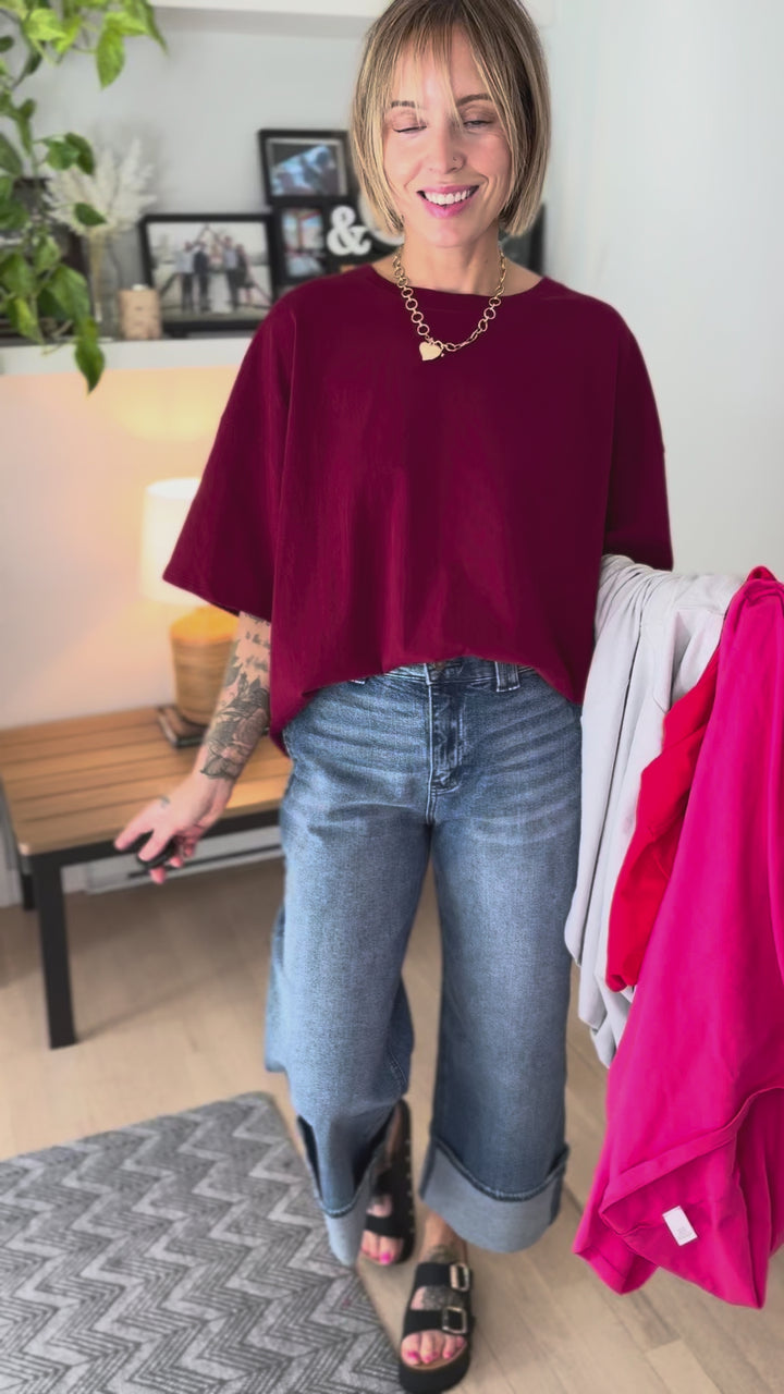 Lila Oversized Cotton Tunic Tee- RUBY-FINAL SALE