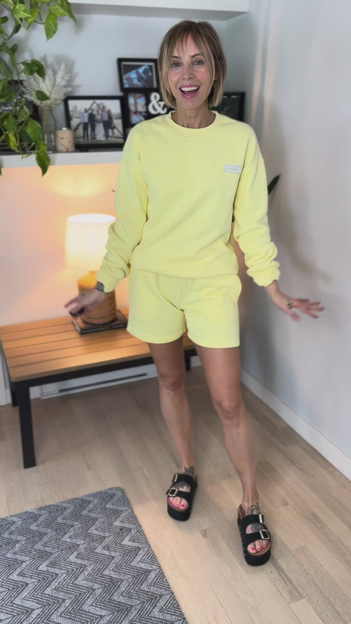 AMPERSAND AVE Comfort Zone Shorts- YELLOW-FINAL SALE