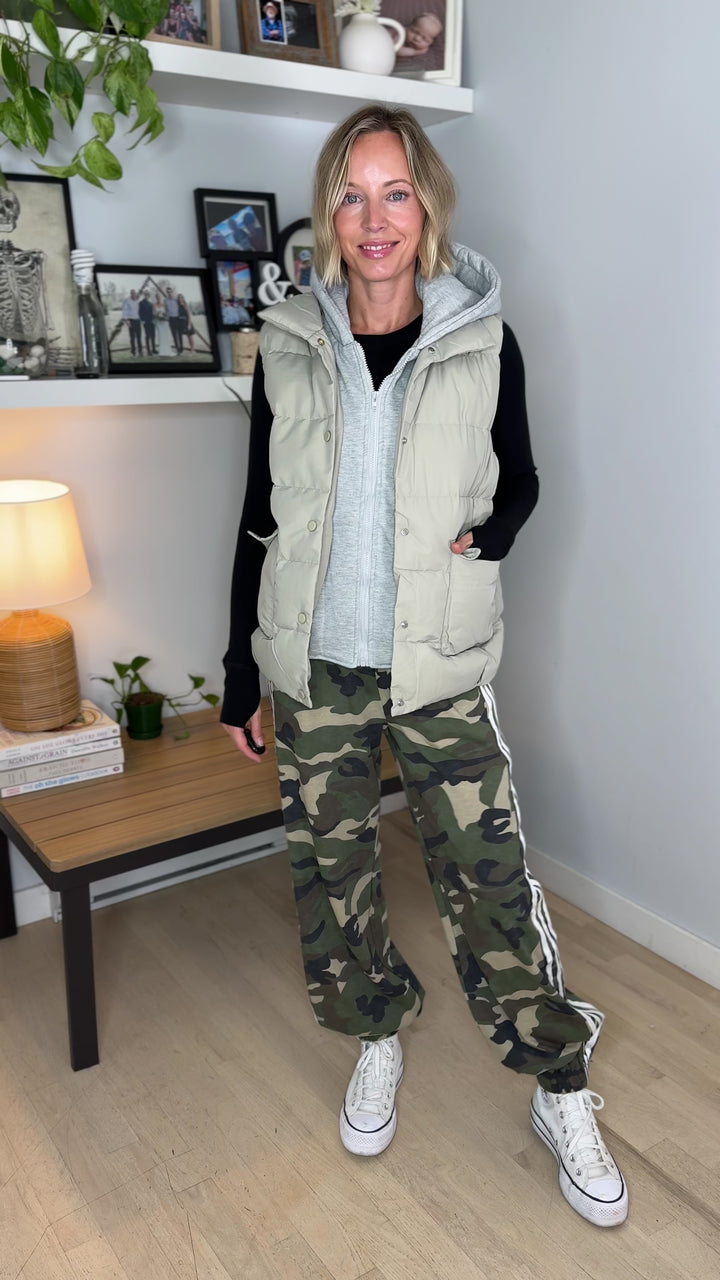 Bradlee Hoodie Vest- SAGE