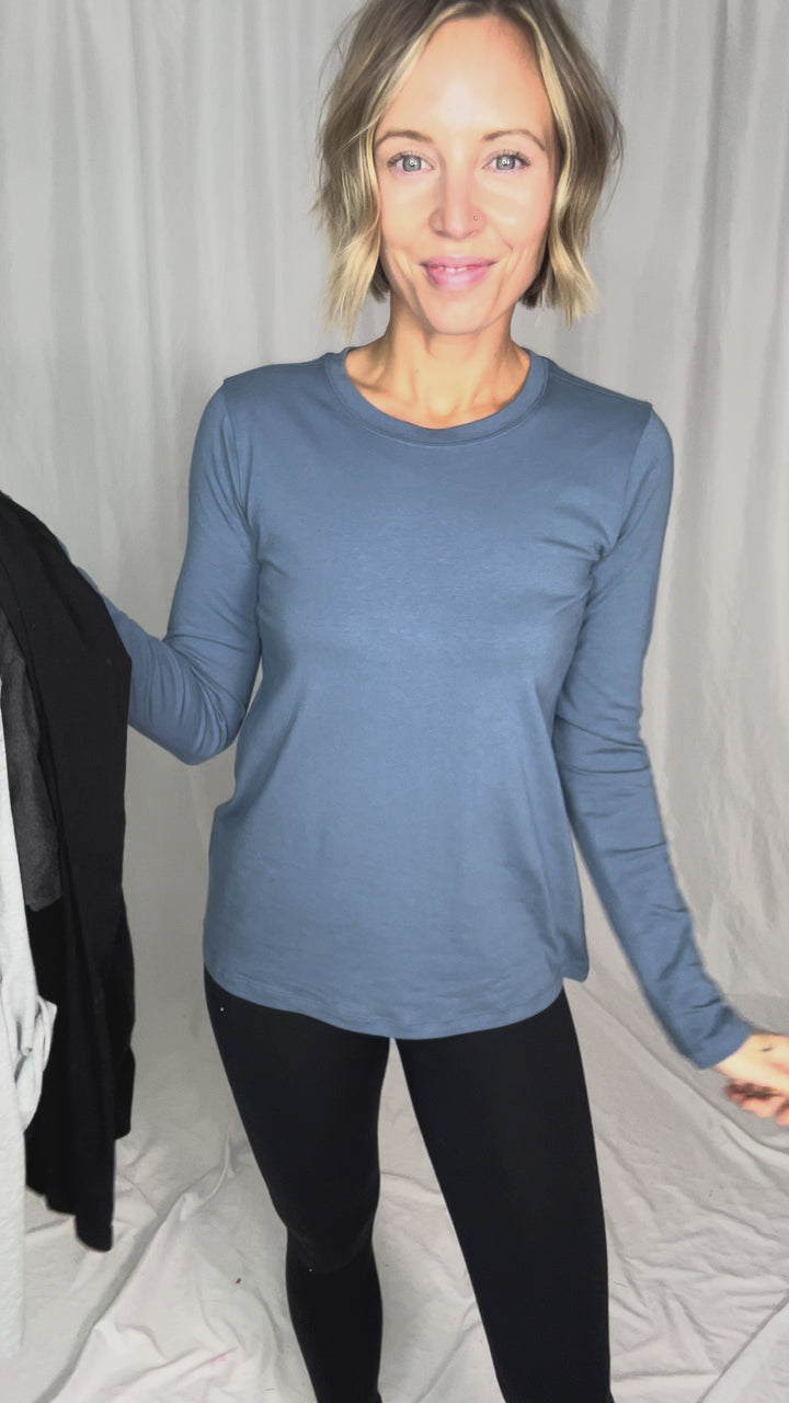 Not Your Basic Cotton Long Sleeve- HTHR GREY