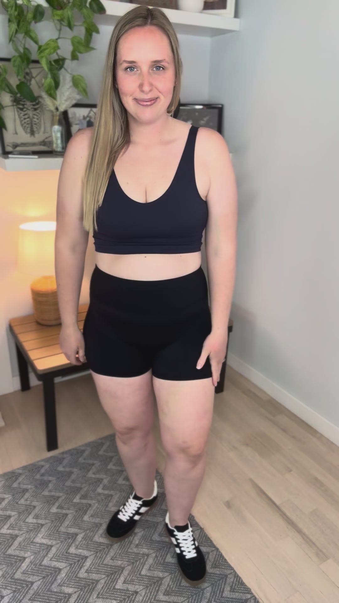 June Align Performance Crop Tank & Biker Shorts- BLACK