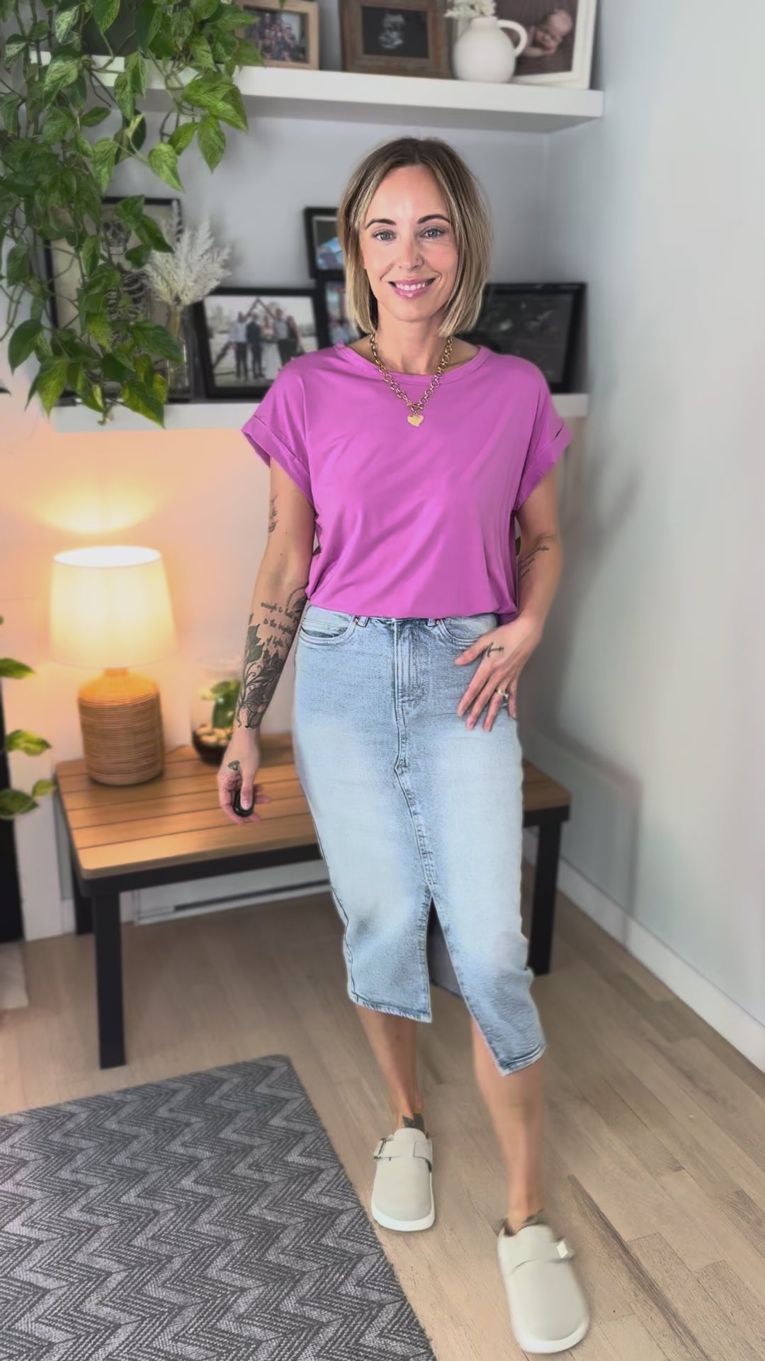 Bare Tide Bamboo Tee- BERRY SMOOTHIE