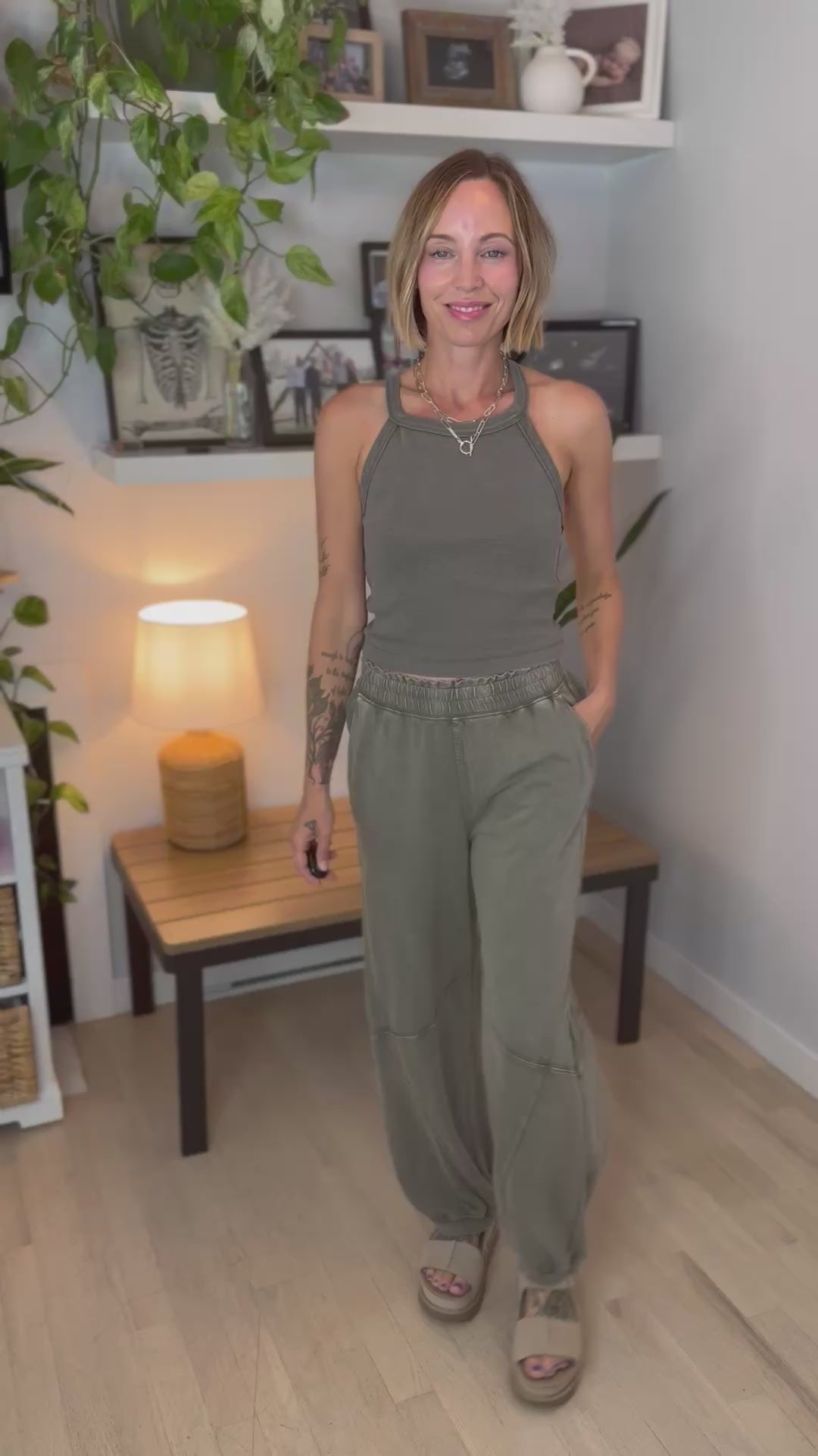 Delaney Washed Jogger Set- OLIVE/WILLOW