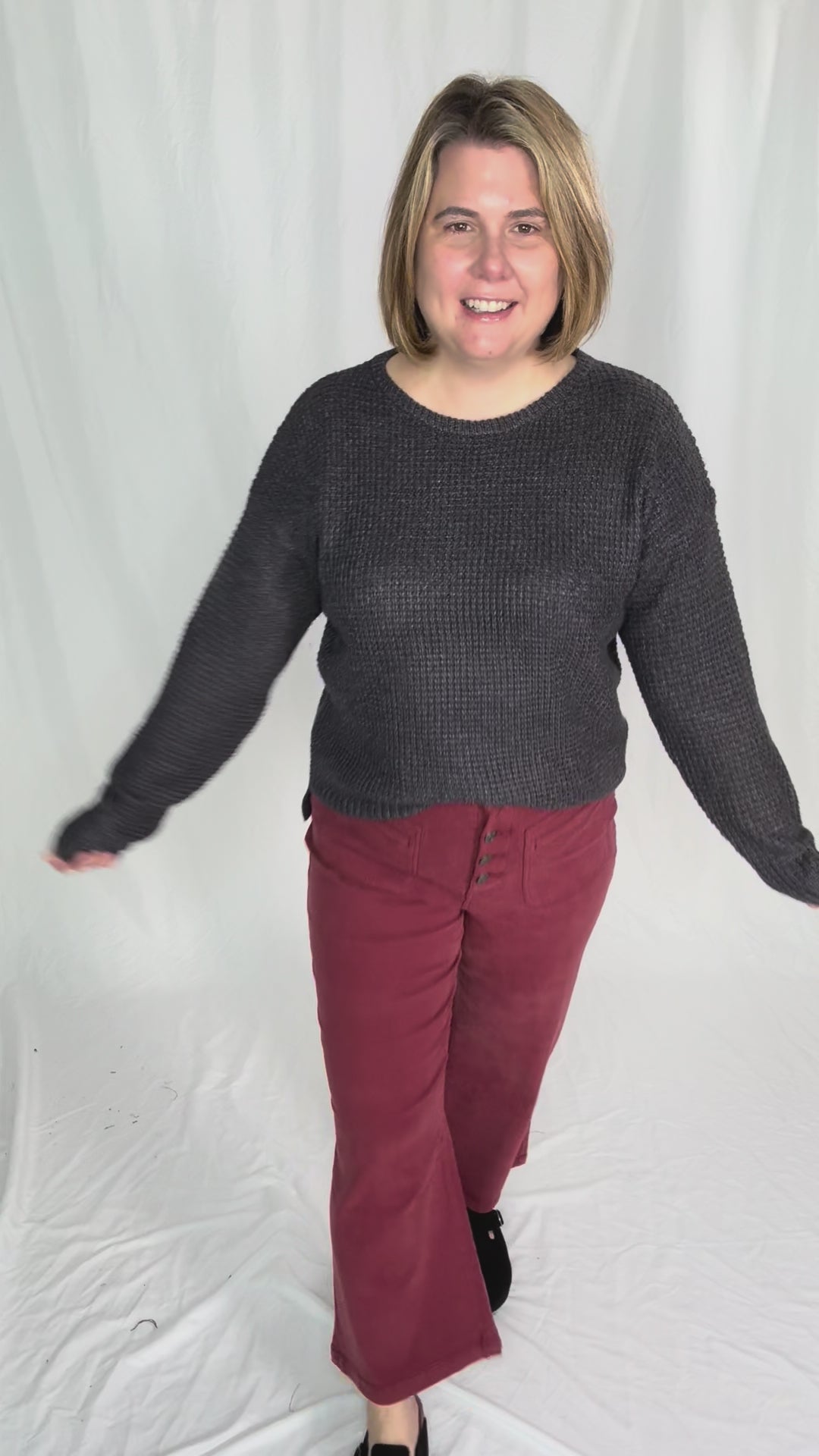 THREAD & SUPPLY Dana Pant- BURGUNDY