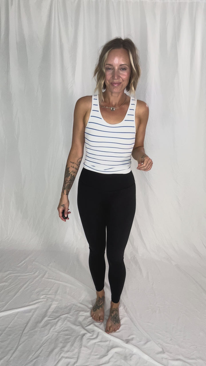 MONO B Kalista Tank Top- WHITE/NAVY