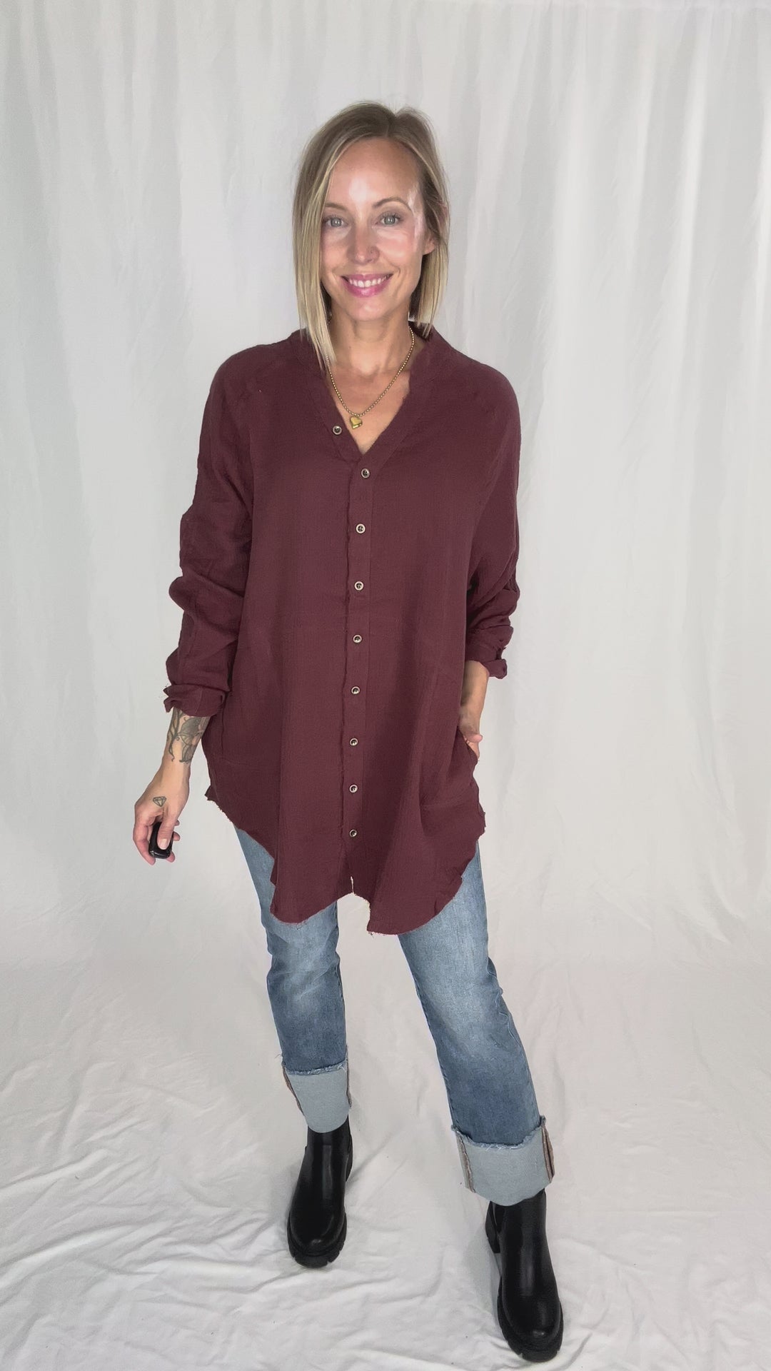 Harvest Haze Cotton Tunic- MULBERRY
