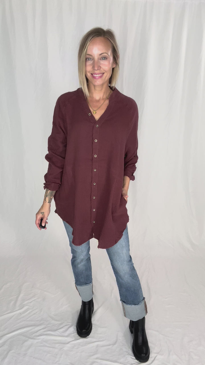 Harvest Haze Cotton Tunic- MULBERRY