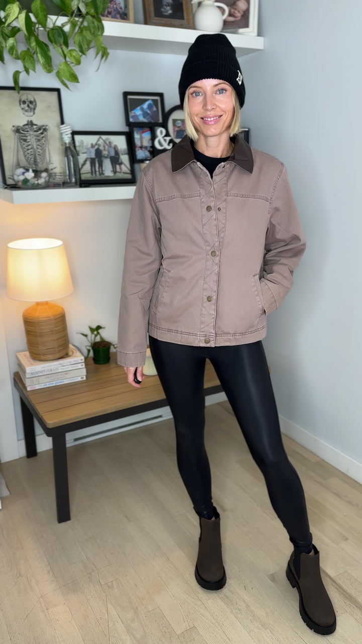 Woodelle Quilted Cotton Barn Style Jacket- MAUVE