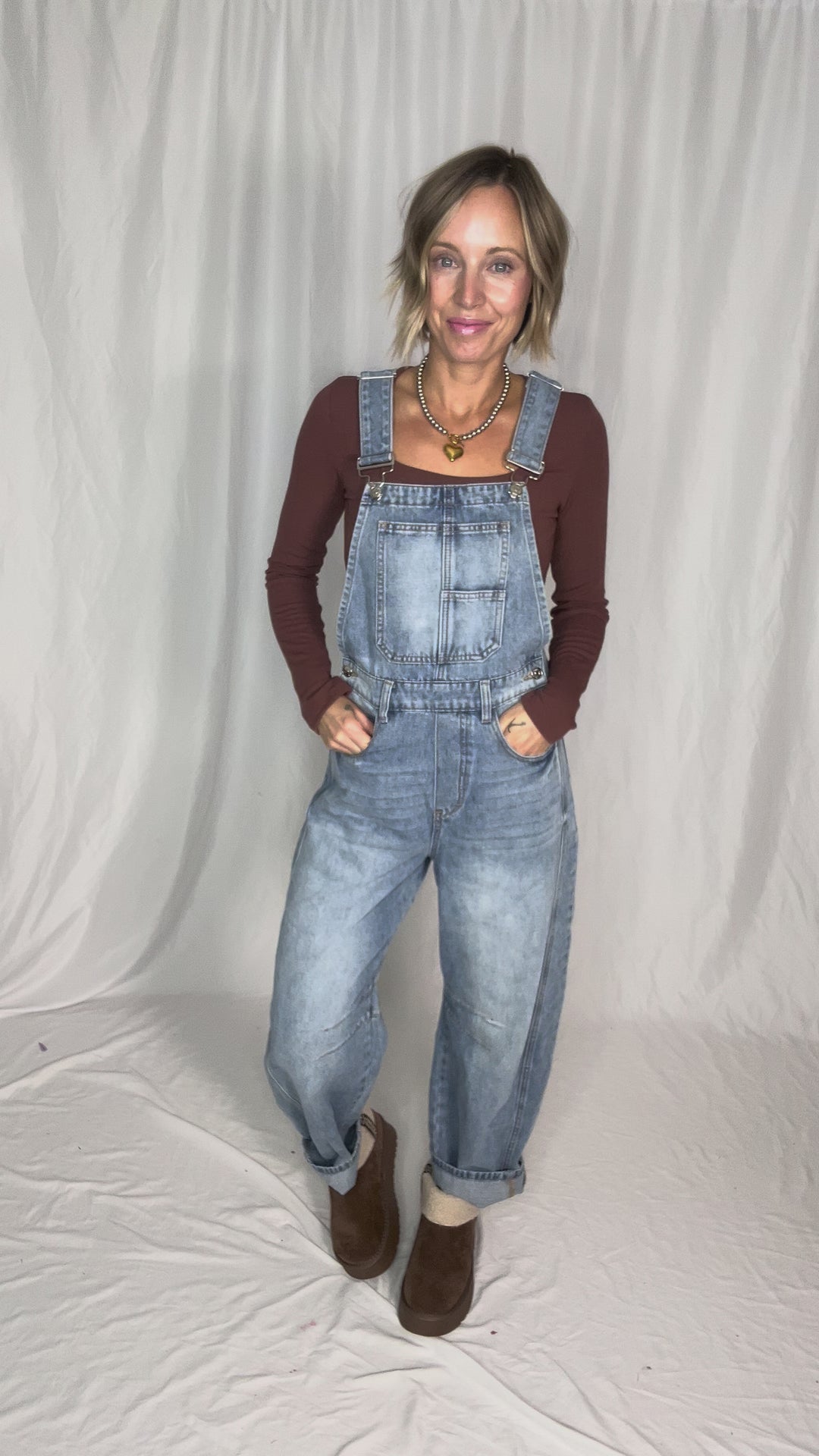 Tiffany Denim Barrel Overalls- LIGHT WASH