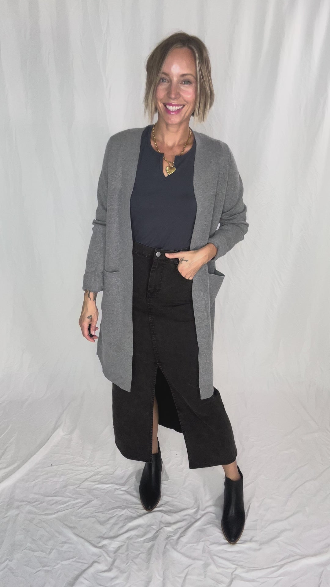 VERO MODA Saba Pocket Cardigan- GREY MELANGE