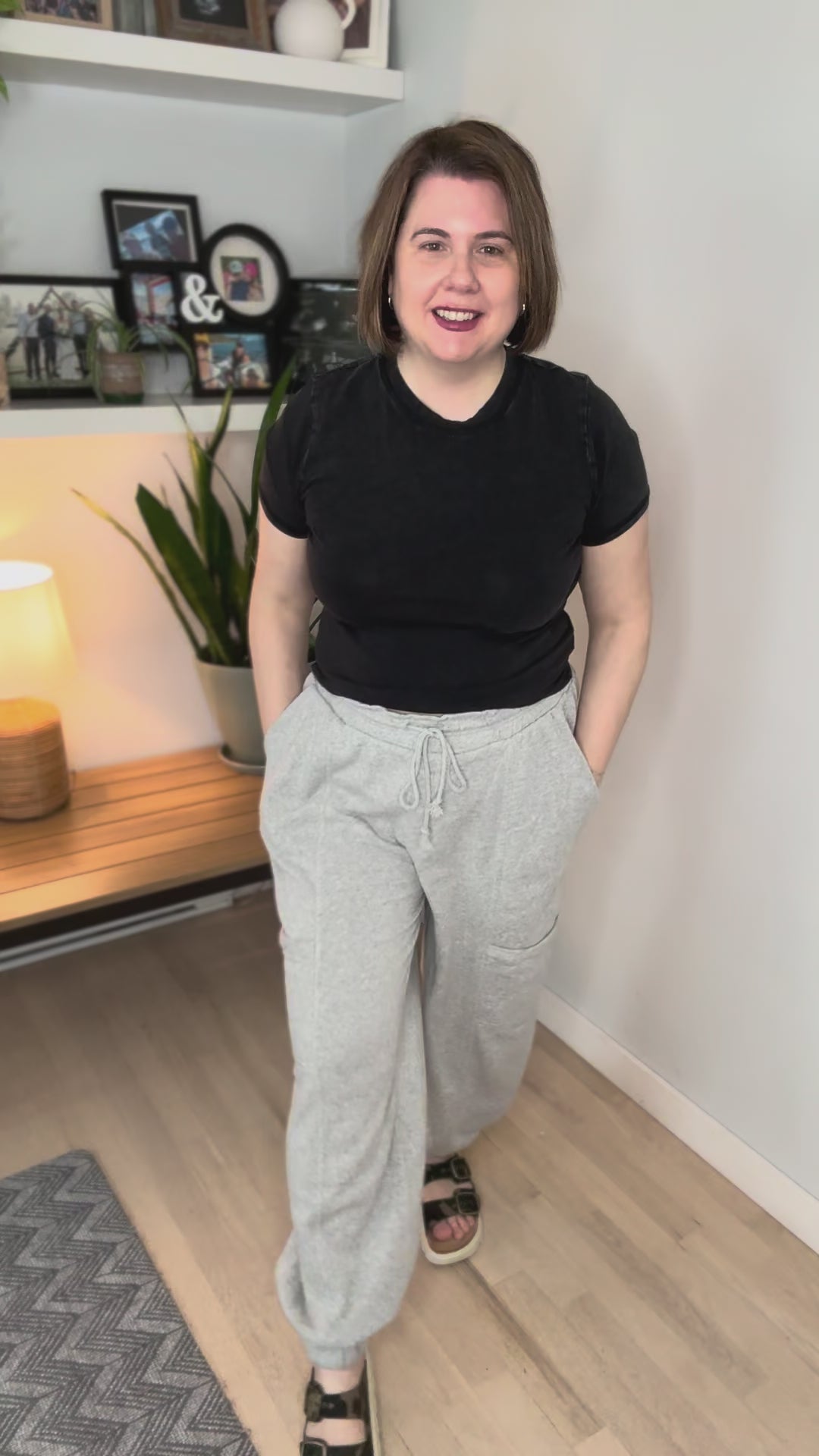 Claudine Barrel Jogger- HTHR GREY