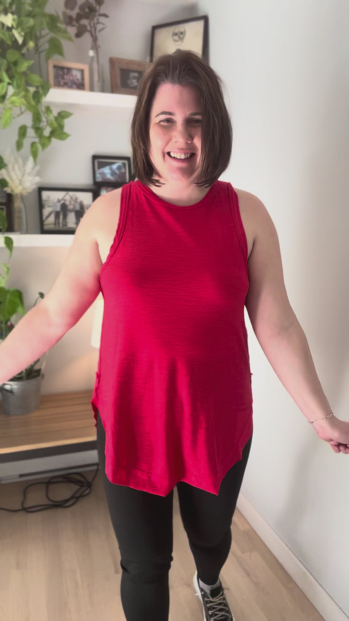 Bree Flowy Tank- RUBY