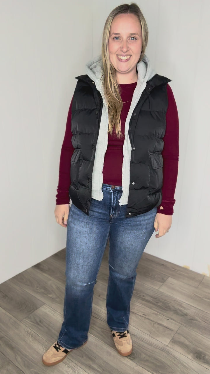 Bradlee Hoodie Vest- BLACK