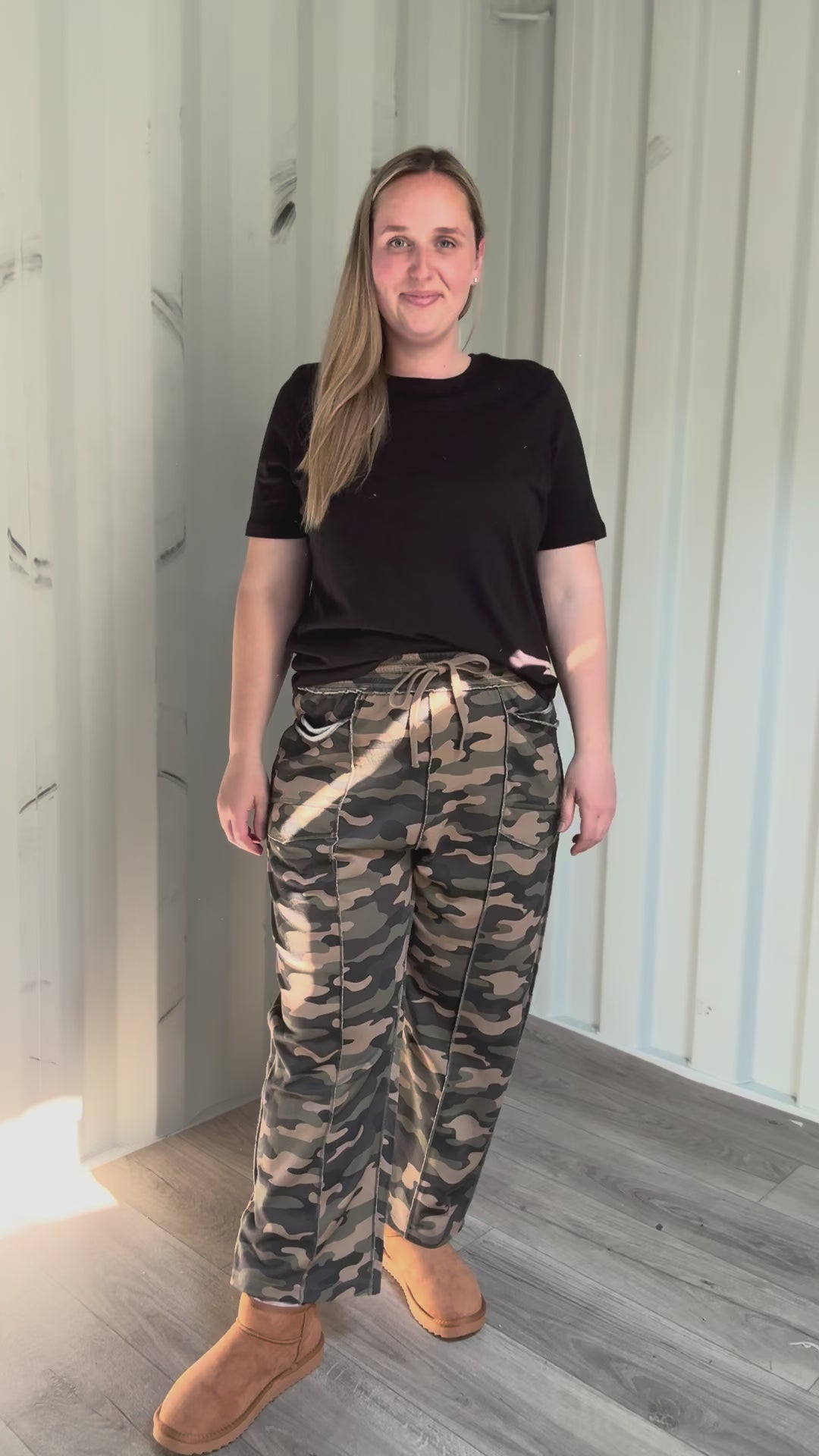 Amery Printed Barrel Pant- CAMO