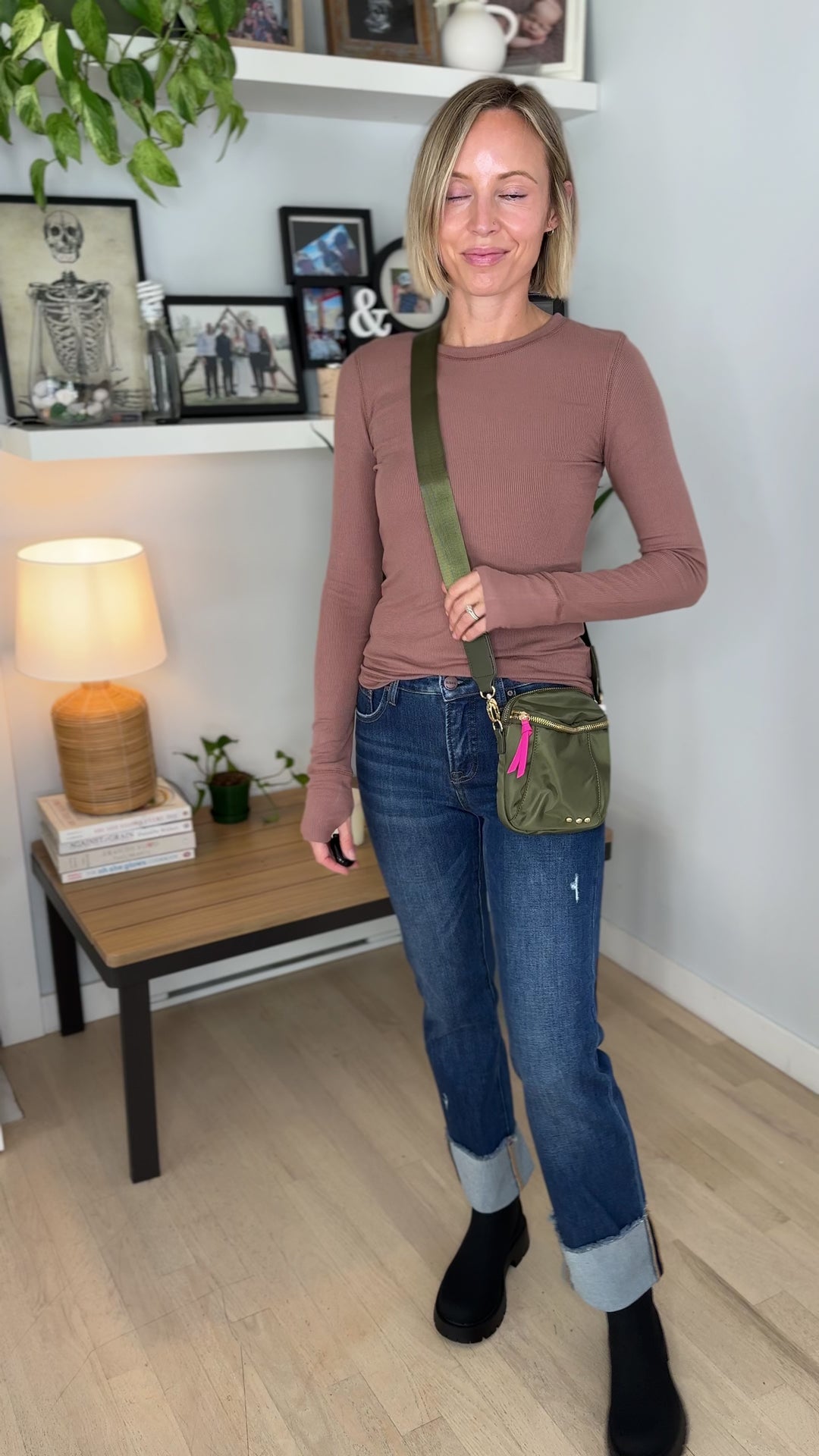 Ellie Nylon Crossbody Bag- OLIVE