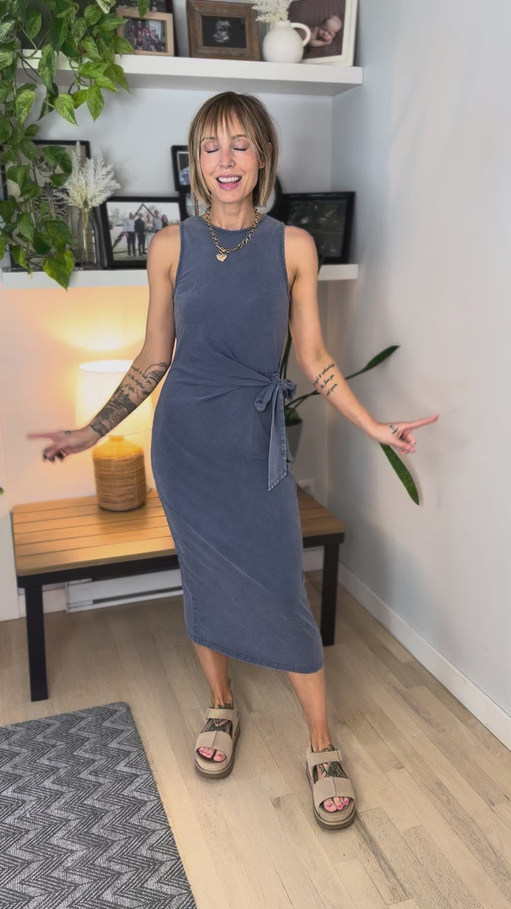 THREAD & SUPPLY Matilda Wrap Dress- VINTAGE INDIGO