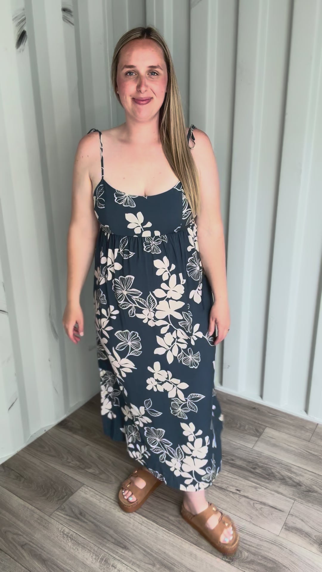 Oceana Floral Cut Out Midi Dress- MIDNIGHT