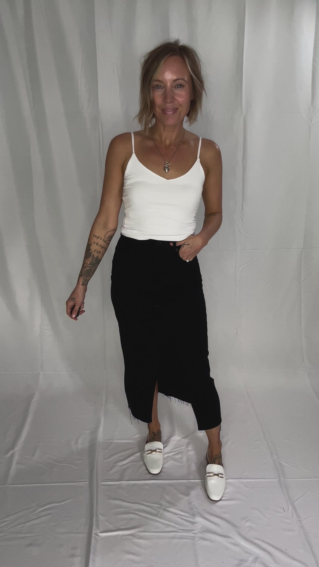 HIDDEN JEANS  Demi High Waist Denim Skirt- BLACK-FINAL SALE