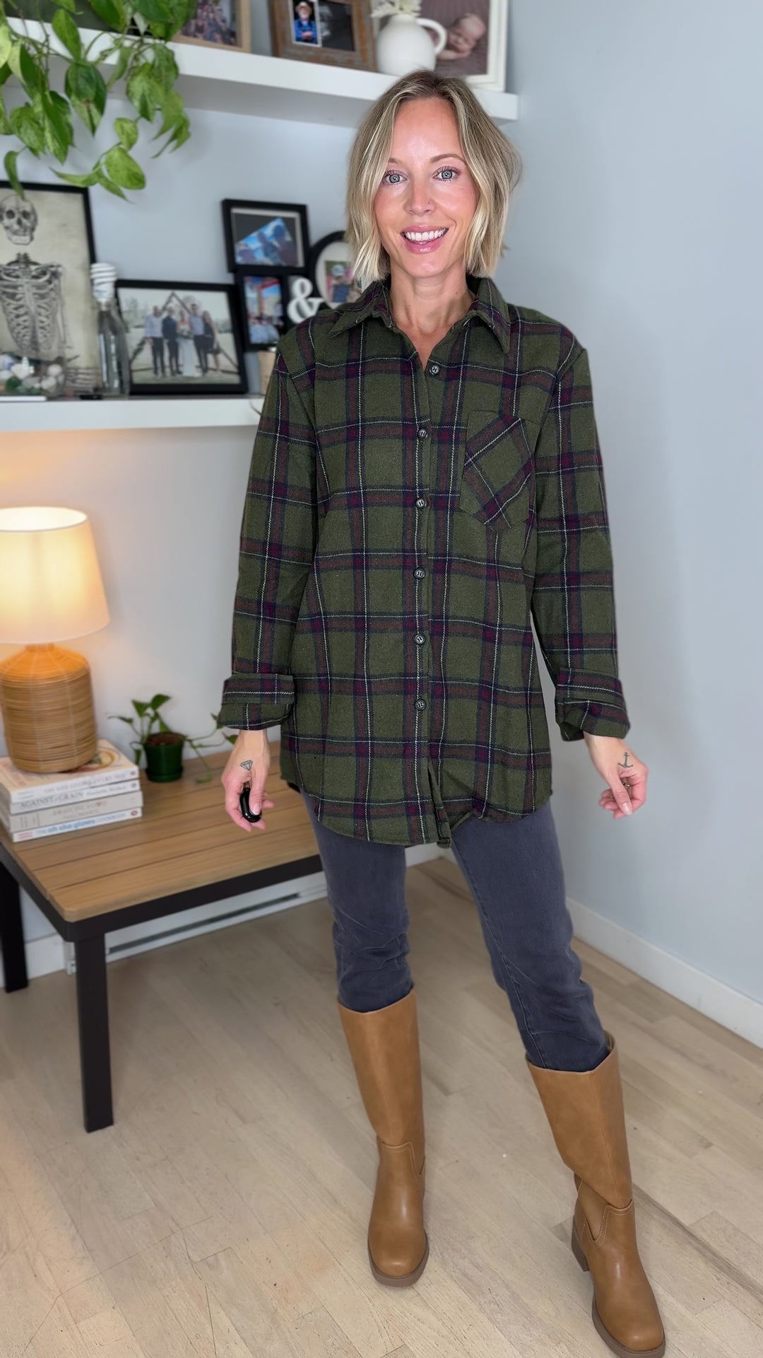 Collina Plaid Thick Flannel - GREEN