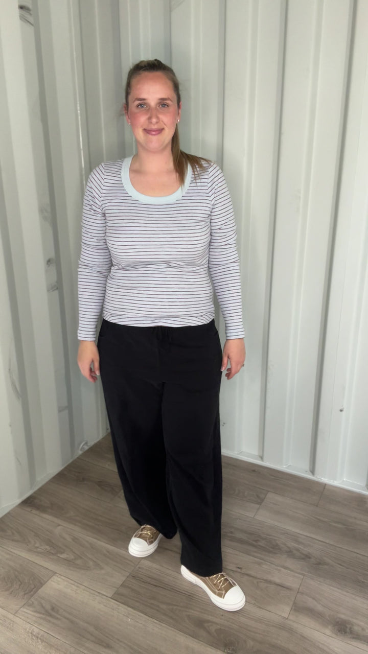 Hughes Ribbed Top- DUSTY BLUE