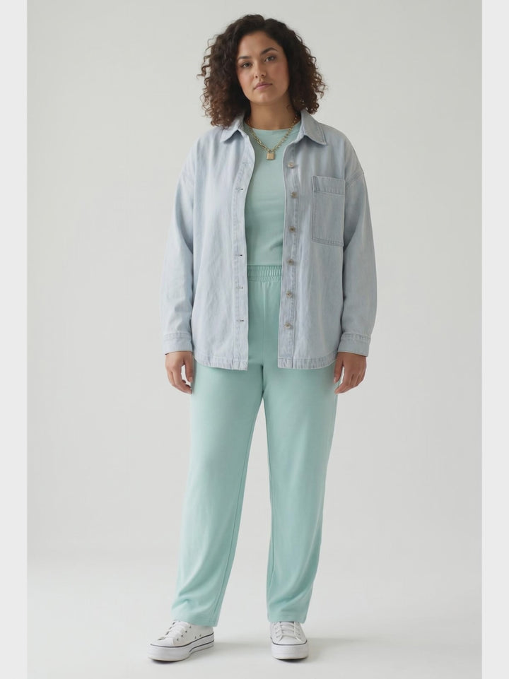 Astrid Mineral Washed Button Down Denim Jacket- DENIM