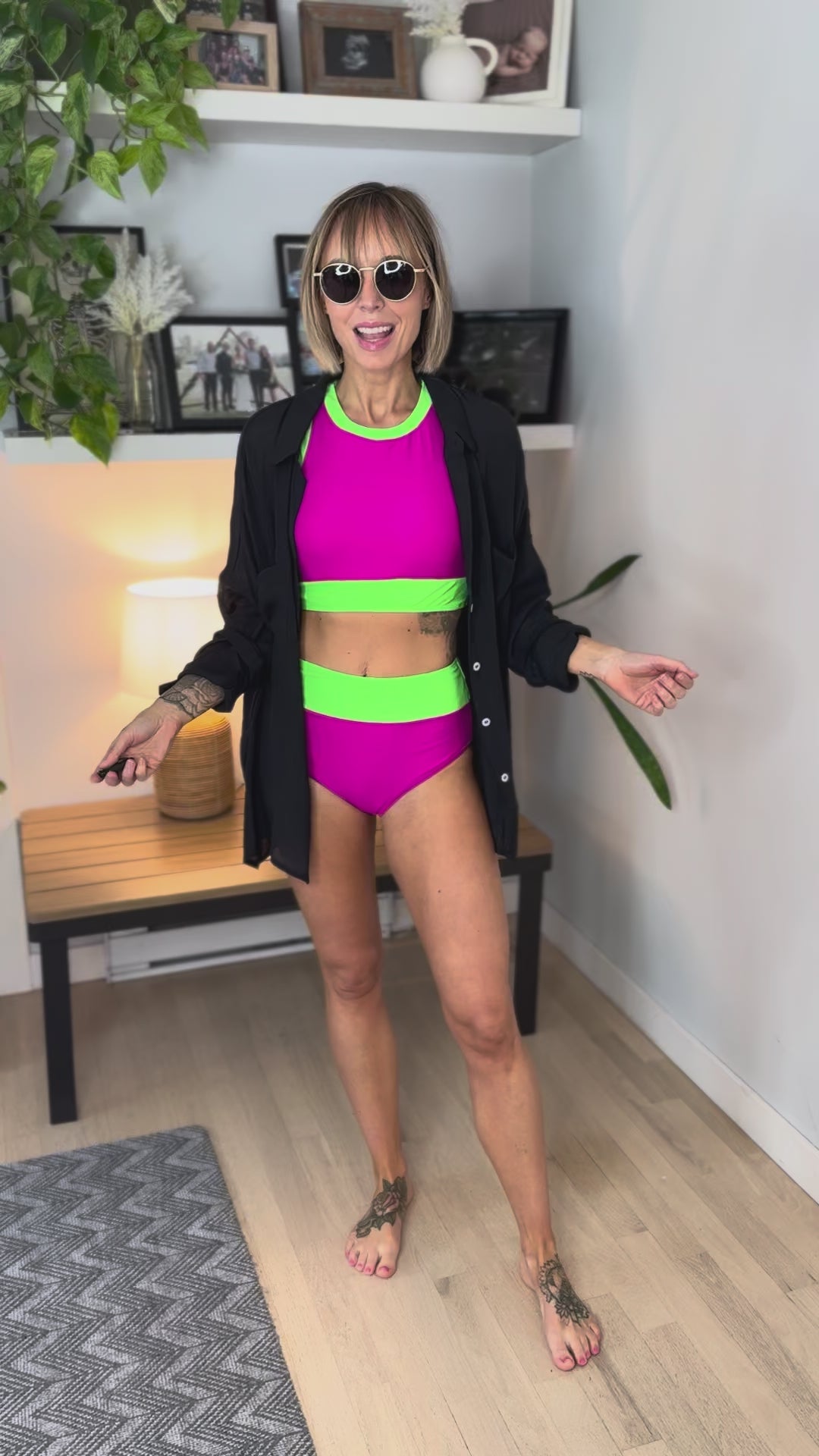 Cher Lightweight Button Down- BLACK