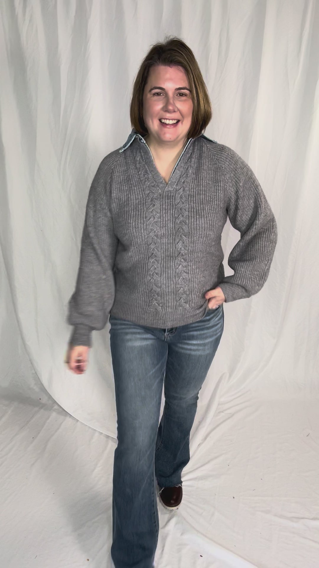 Frostbite Denim Collar Sweater