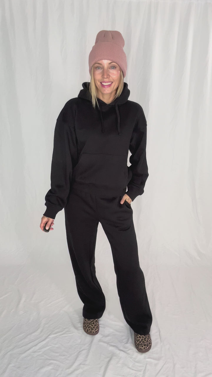 ONLY Best Life Straight Leg Sweat Pant- BLACK