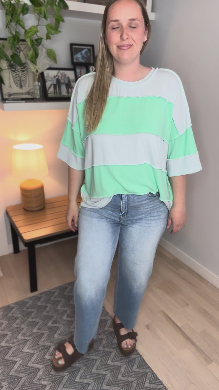 Nyelle Short Sleeve Pullover- GREEN